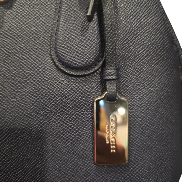 COACH Prince Street Mini Satchel Crossgrain Dark Navy Leather WITH DUST BAG - Picture 7 of 9